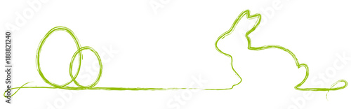 Easter eggs & Easter bunny calligraphy green