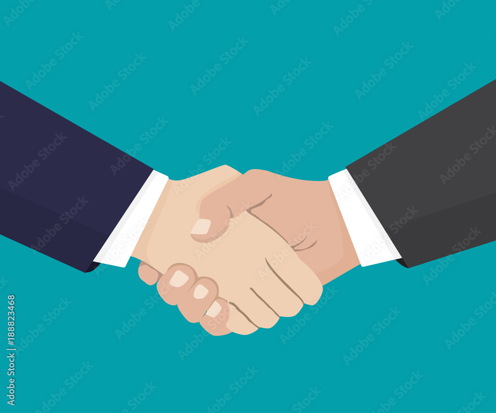 Handshake of business partners.Vector flat style illustration Handshake of business partners.Vector flat style illustration