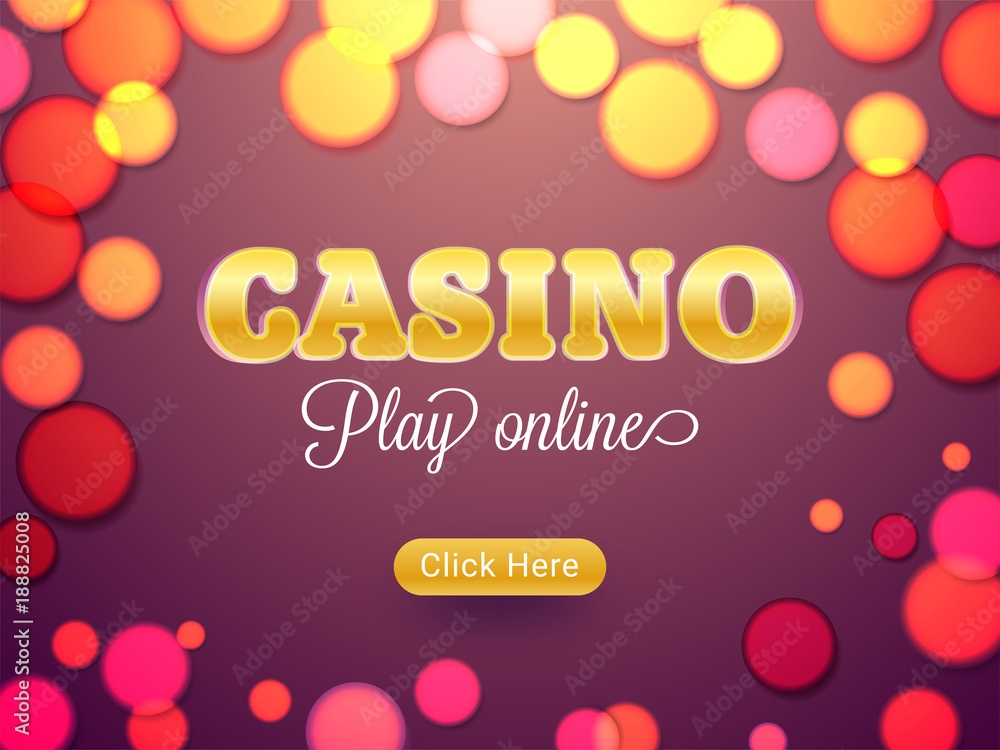 Casino social media banner design decorated with golden glittering playing card symbols.
