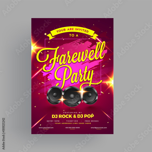 Farewell Party Banner, or Invitation Card Design.