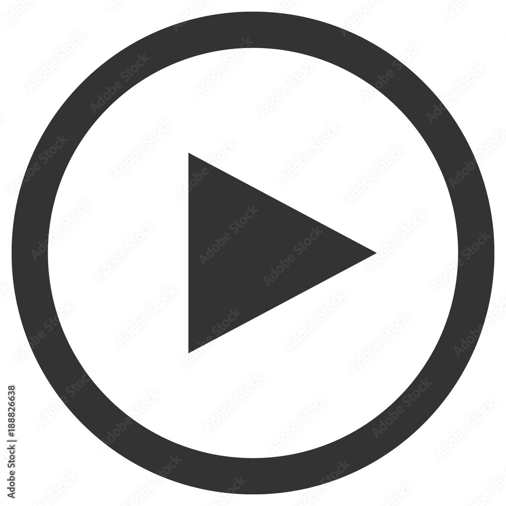 Play icon in circle. Media player control button. Vector. Play icon in circle. Media player control button. Vector.