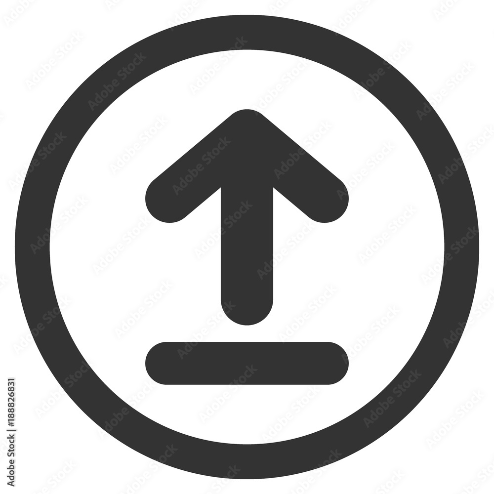 Upload icon in circle. Vector. Upload icon in circle. Vector.
