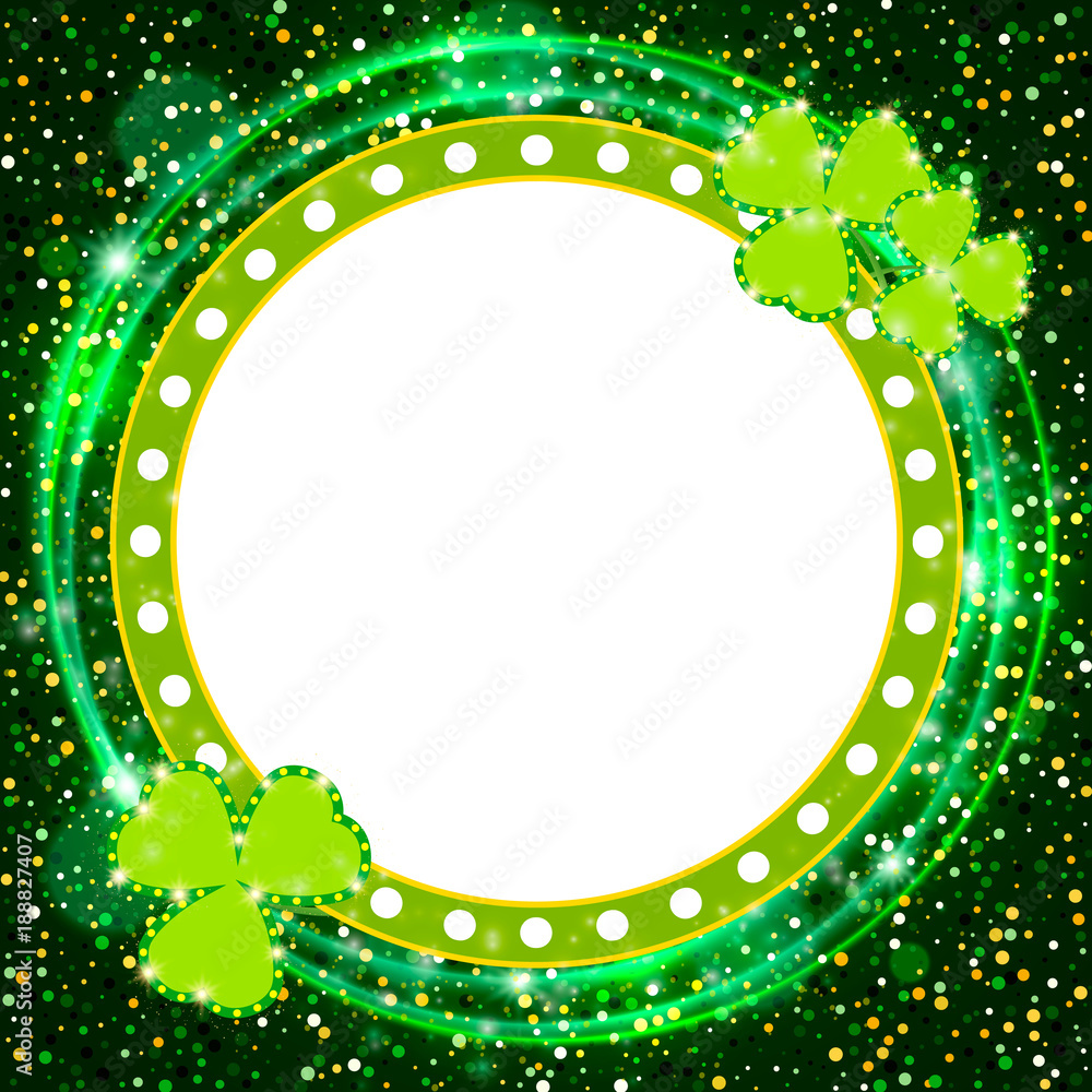Saint Patricks Day banner with shining Shamrock Saint Patricks Day banner with shining Shamrock