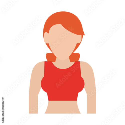 Woman faceless profile icon vector illustration graphic design