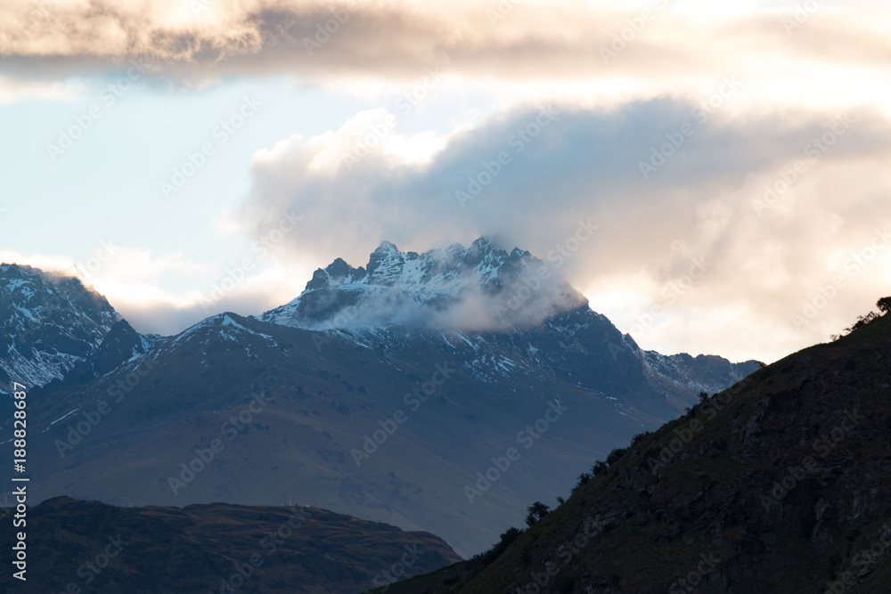 New Zealand Lake Hayes Queenstown Mount Aspiring landscape sunset