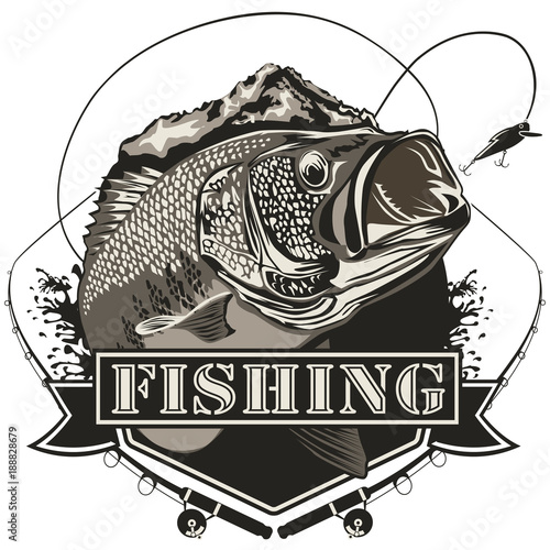 Bass fishing logo