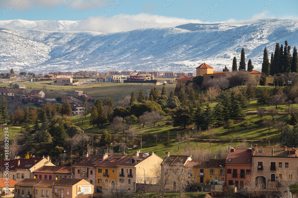 Landscape of Segovia during Winter, Spain.