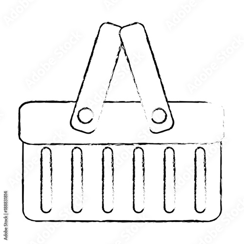 plastic basket picnic icon vector illustration design