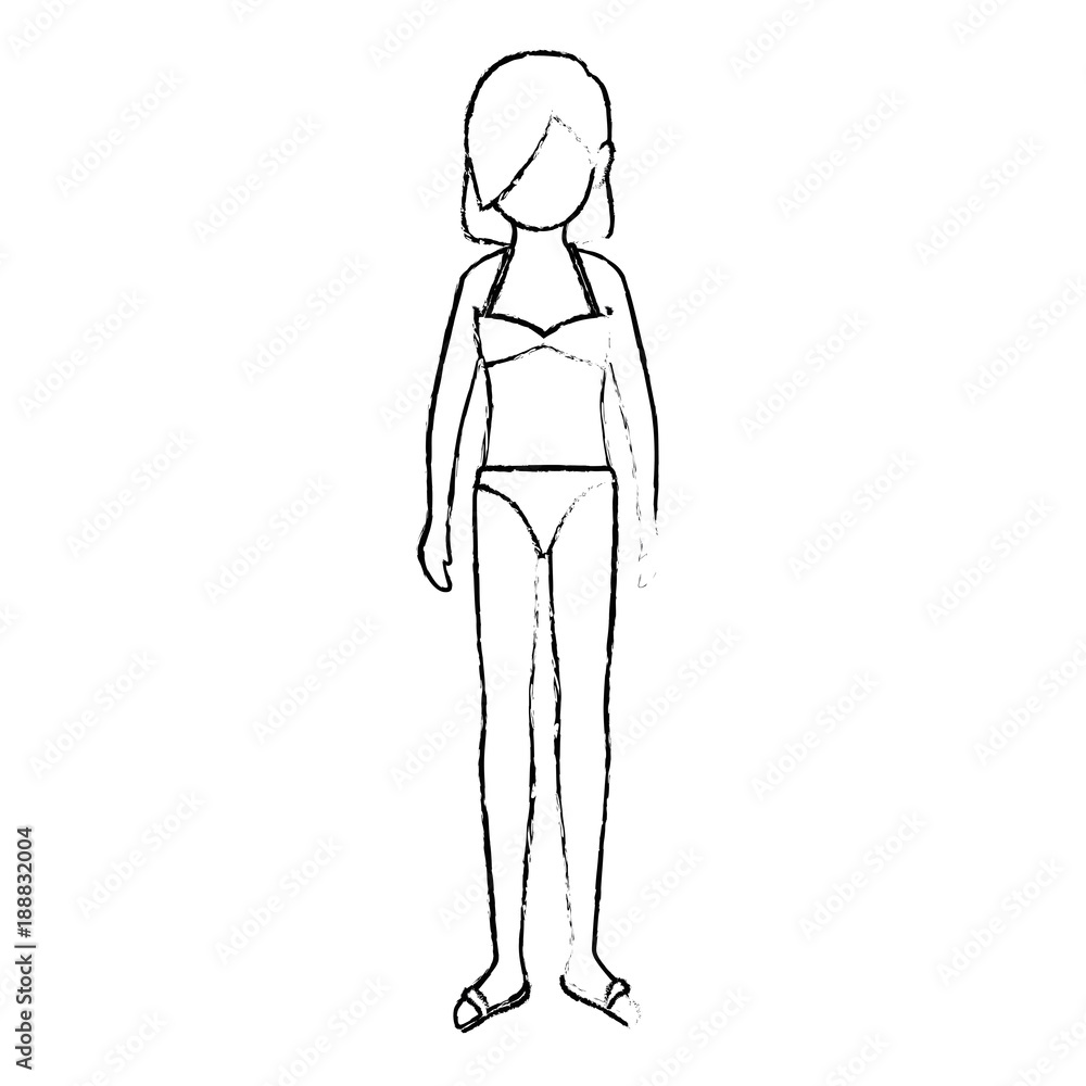 woman in swimsuit avatar vector illustration design