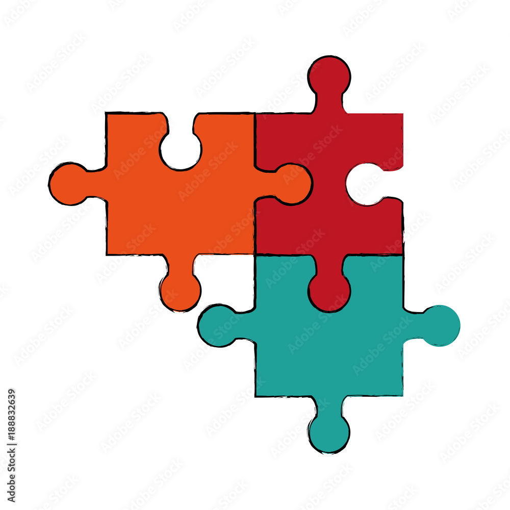 Puzzles pieces isolated icon vector illustration graphic design Puzzles pieces isolated icon vector illustration graphic design