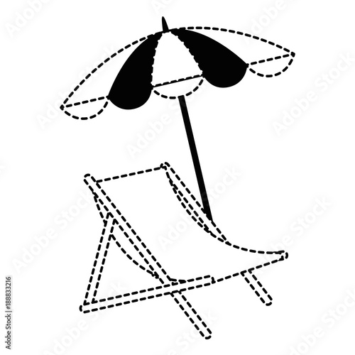 beach chair with umbrella vector illustration design
