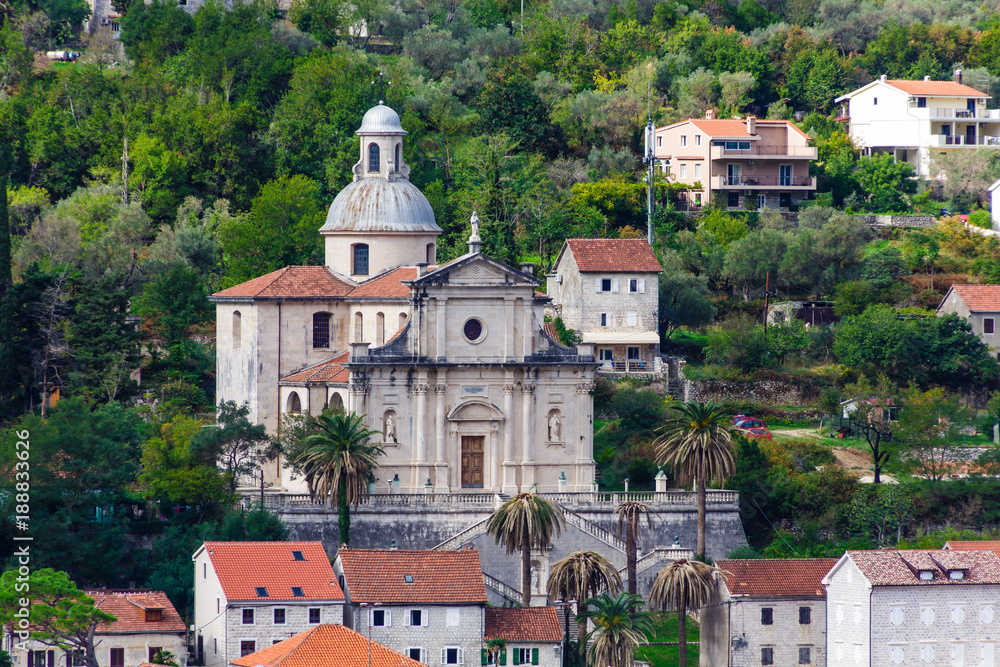 Ancient Church on Hill Near Kotor Montenegro