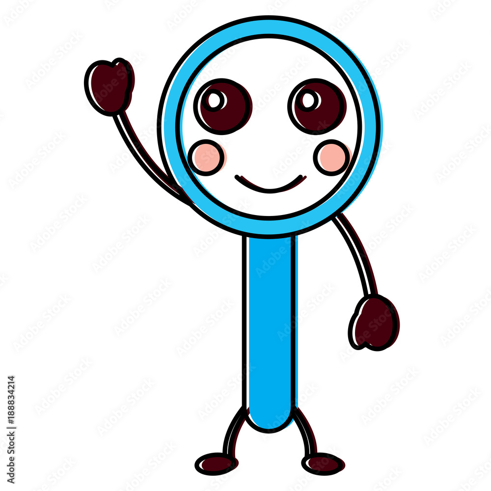 happy magnifying glass kawaii icon image vector illustration design 