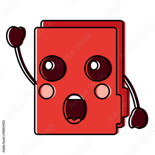 suprised file folder kawaii icon image vector illustration design 