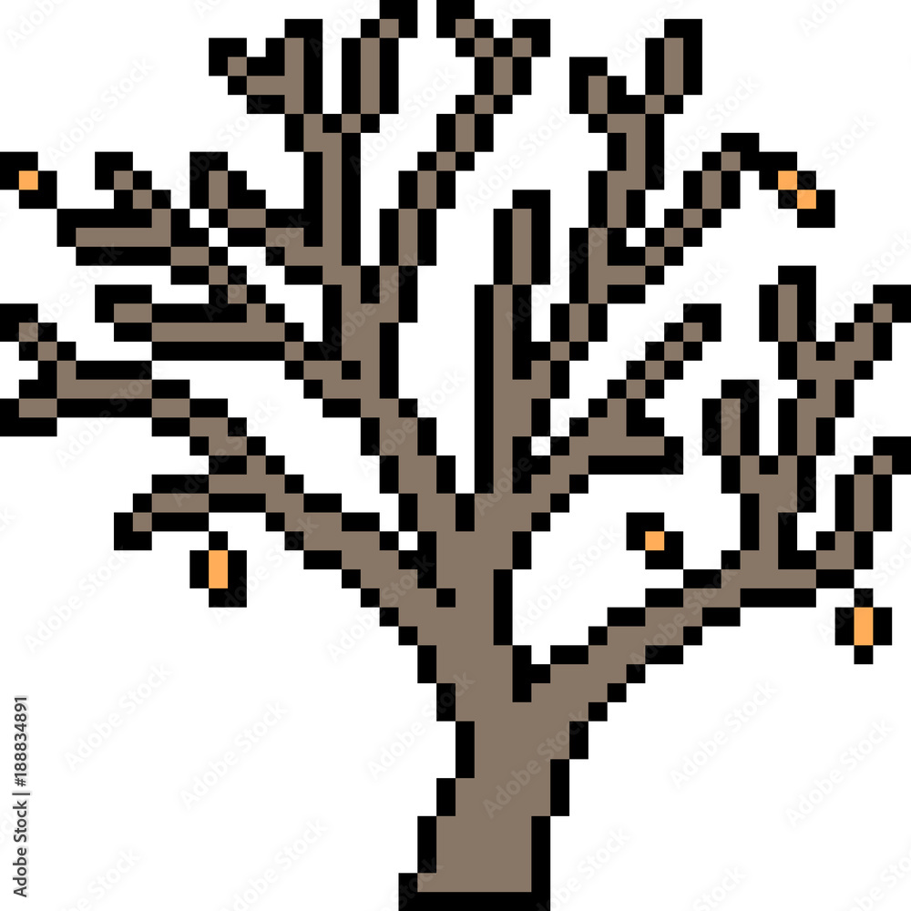 vector pixel art dead tree vector pixel art dead tree