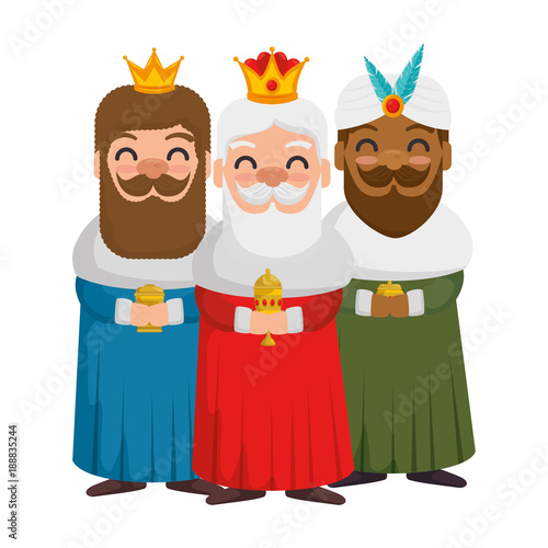 Fototapeta kings wizards avatars characters vector illustration design