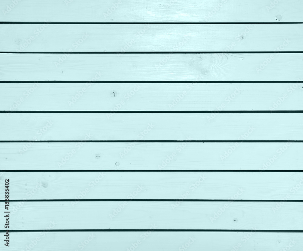 Naklejka premium Light blue wooden horizontal boards decoration as background.