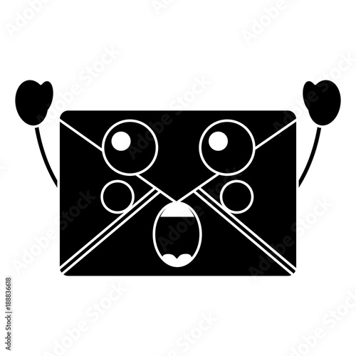 suprised message envelope kawaii icon image vector illustration design 