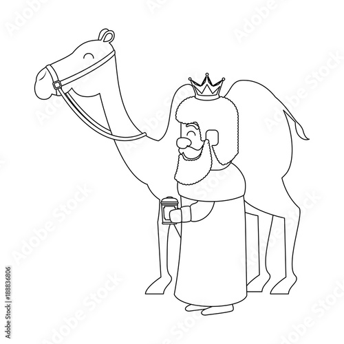 king wizard in camel avatar character vector illustration design