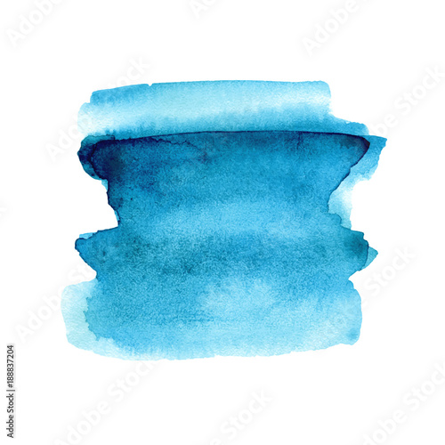 Abstract blue hand drawn vector watercolor stain background