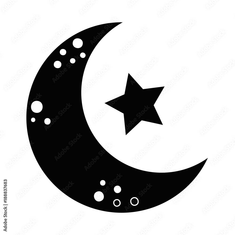 moon with stars icon vector illustration design moon with stars icon vector illustration design