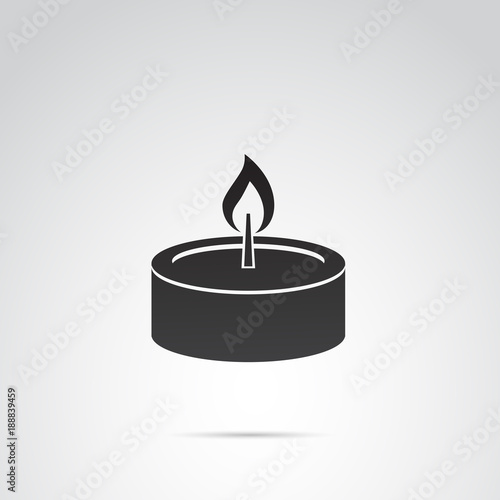 Candle vector icon on white background.