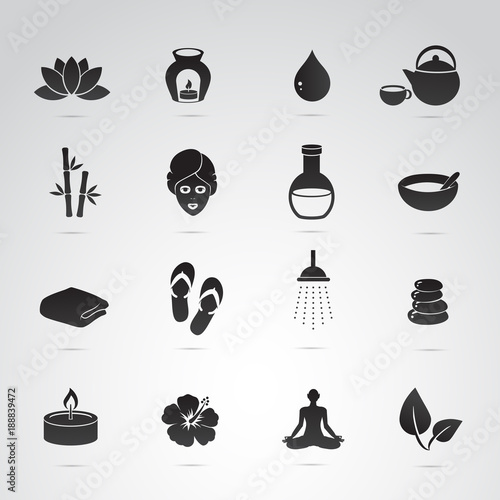 Spa vector icon set. Wellness symbols.