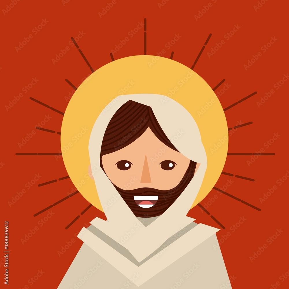 face jesus christ religious catholic vector illustration Stock Vector |  Adobe Stock