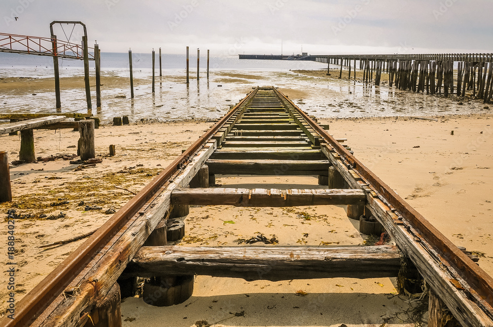 Fototapeta premium Old boat launch ramp in Provincetown USA