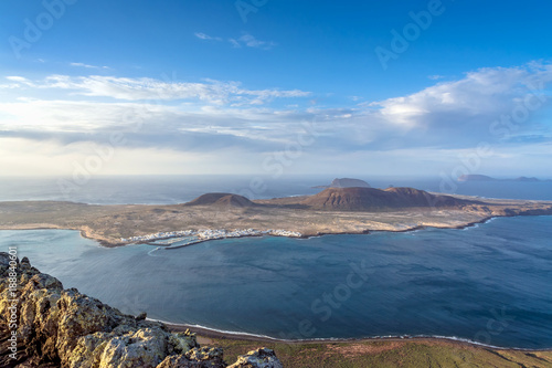 Panoramic view from El Mirador del Rio, Lanzarote. Canary Island