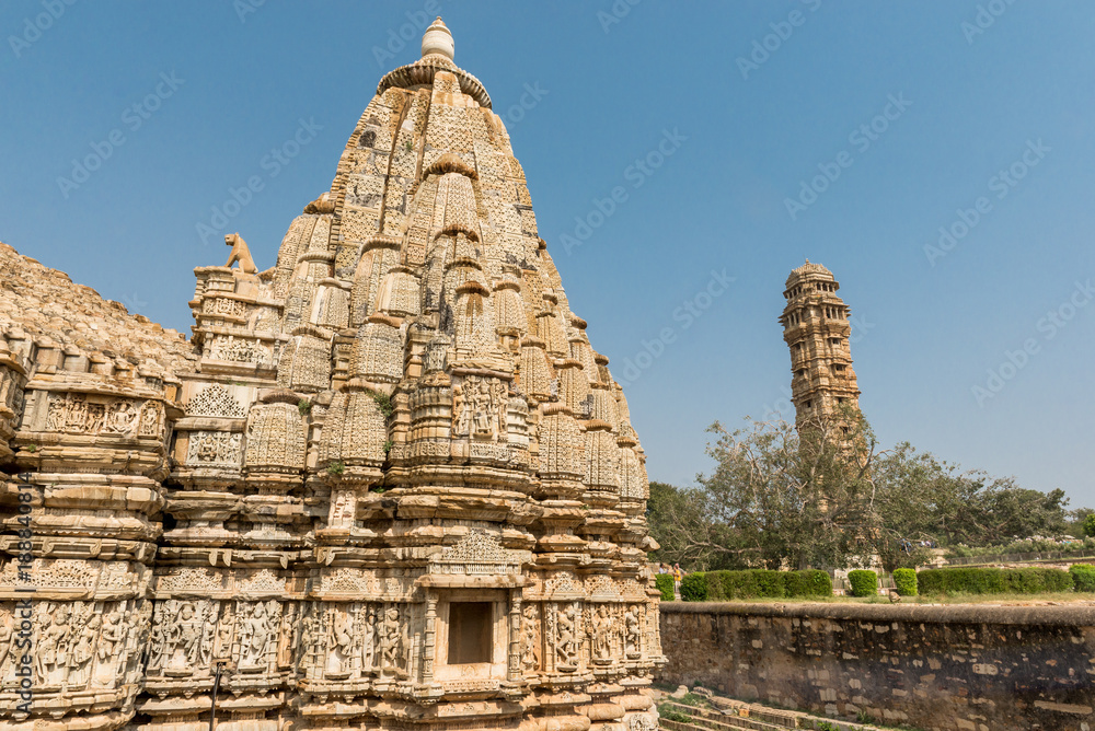 Samadhisvar Temple in Front of Vijaya Stambha Tower in Chittorgarh, Rajasthan