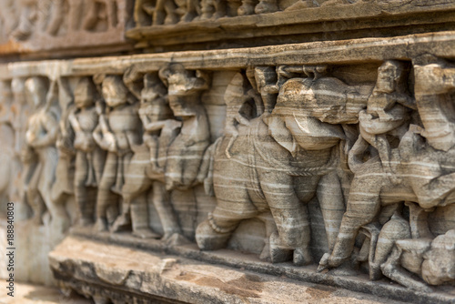 relief figure on the walls of a temple in Chittorgarh, Rajasthan
