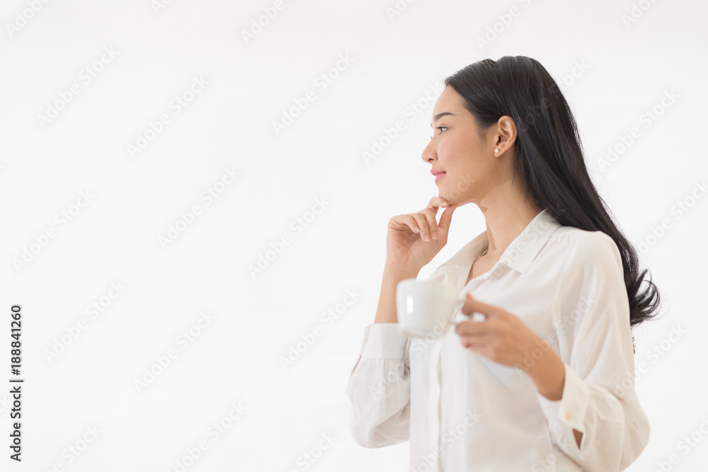 beautiful young business woman thinking about something. beautiful young business woman thinking about something.