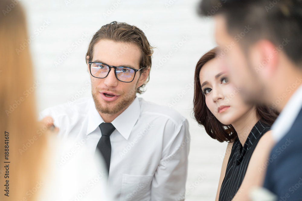 Group of People Meeting and Discuss in Coffee shop, Freelance Work Style Group of People Meeting and Discuss in Coffee shop, Freelance Work Style