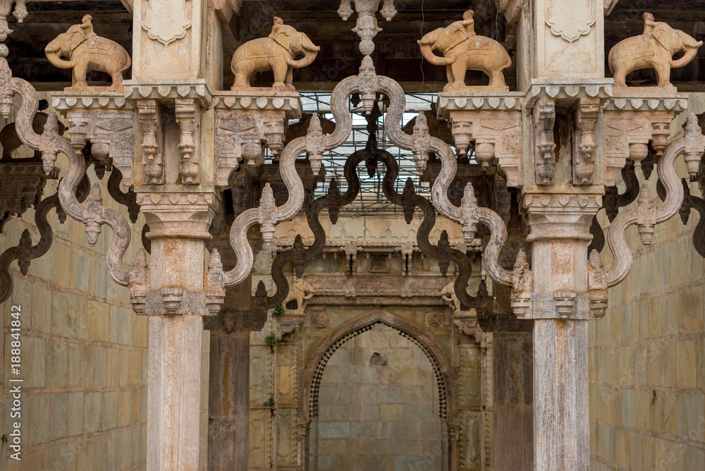 Poster relief figures of Raniji Ki Baori Step well, Bundi, Rajasthan ...