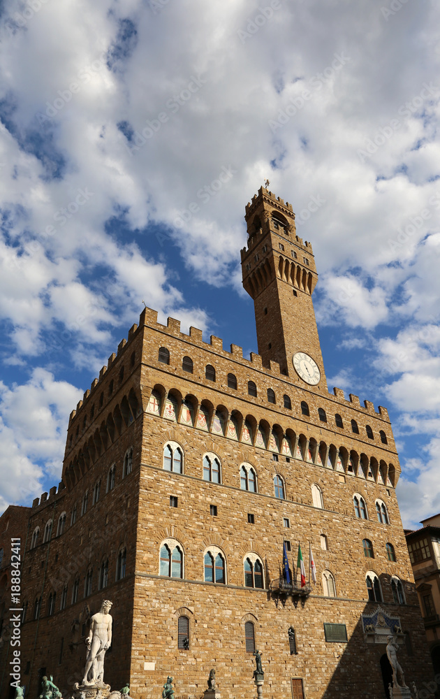 Florence Italy the most famous monument of the city called Palazzo Vecchio