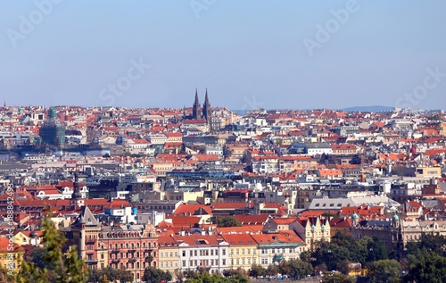 Prague City in Czech Republic with many houses and roofs © ChiccoDodiFC