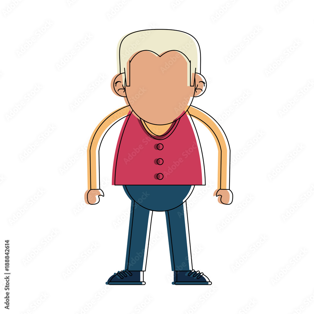 Cute grandfather cartoon walking stick icon vector illustration graphic design Cute grandfather cartoon walking stick icon vector illustration graphic design