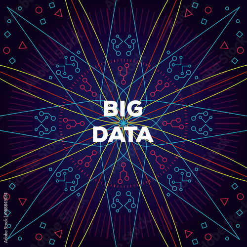 Big data technology icon vector illustration graphic design photo