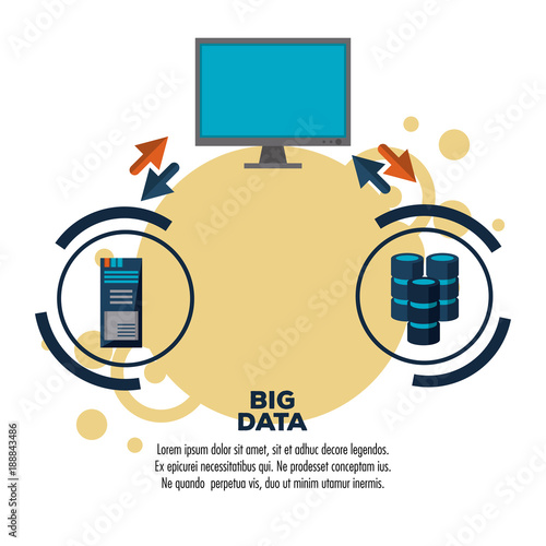 Big data technology icon vector illustration graphic design