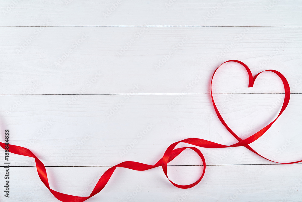 Valentines Day Heart Shaped Red Ribbon Stock Photo - Image of