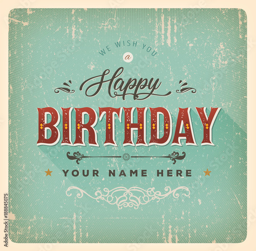 Vintage Happy Birthday Card