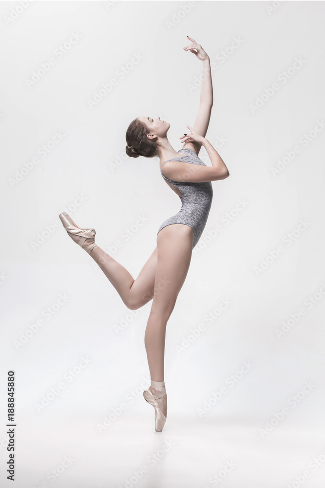 Fototapeta premium Young classical dancer isolated on white background.