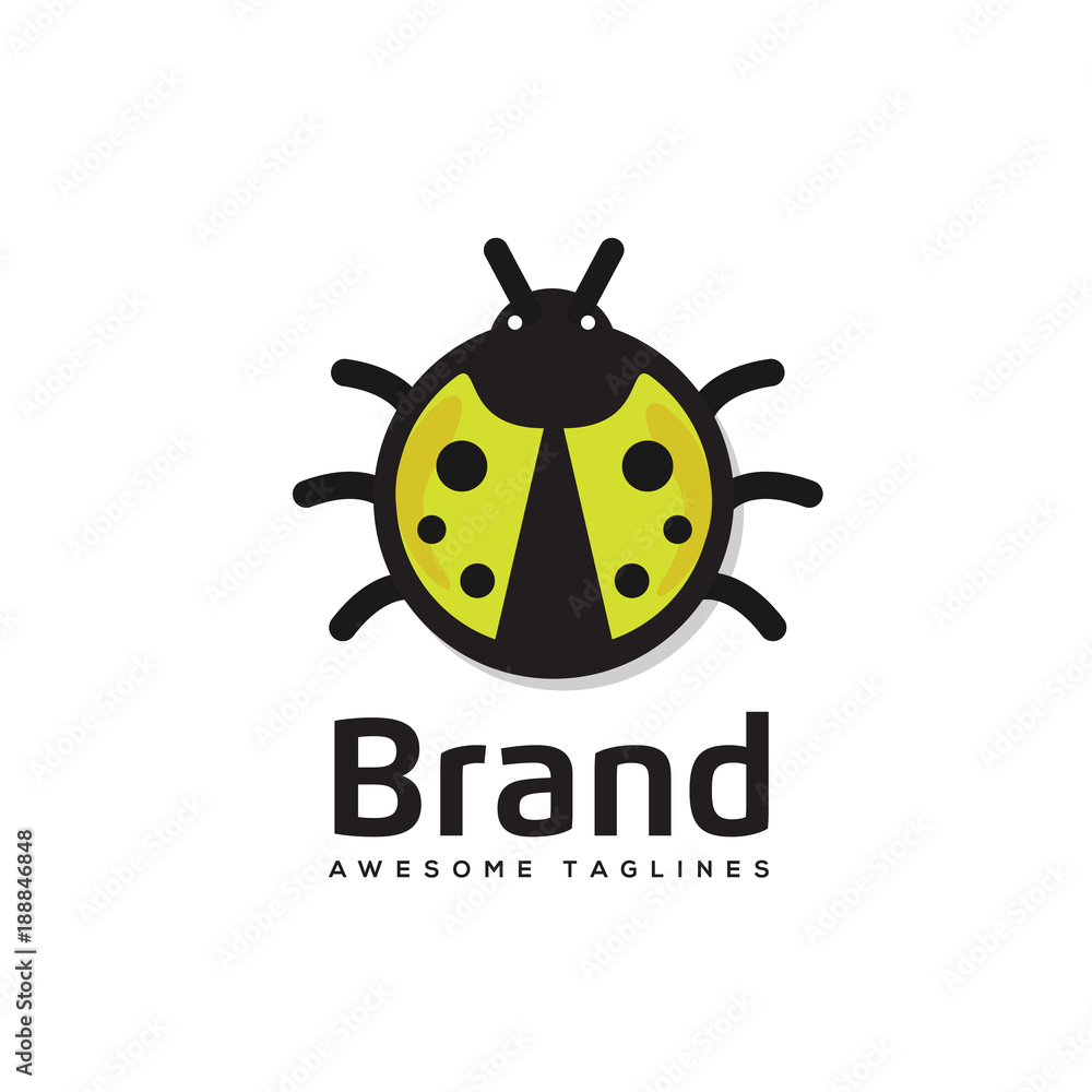 Obraz premium Ladybug is an arthropod logo vector,.The insect beetle, ladybug icon and logo style vector symbol stock