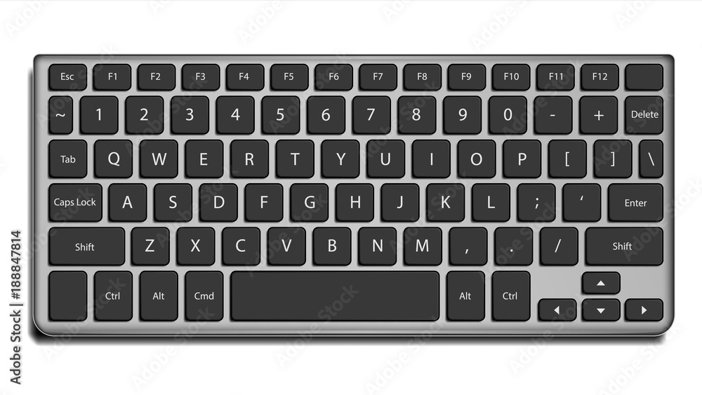Laptop Keyboard Vector. Letters And Buttons. Isolated On White Illustration Laptop Keyboard Vector. Letters And Buttons. Isolated On White Illustration