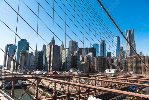 New York City skyline view from Brooklyn Bridge © Chortip