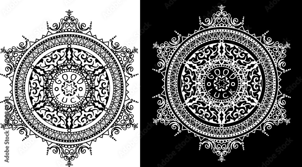 Circular pattern of traditional motifs