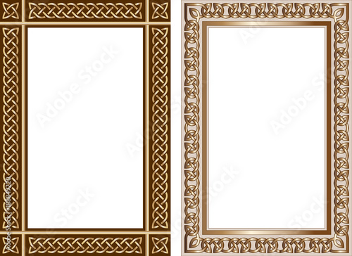 Set of decorative frames in traditional celtic style