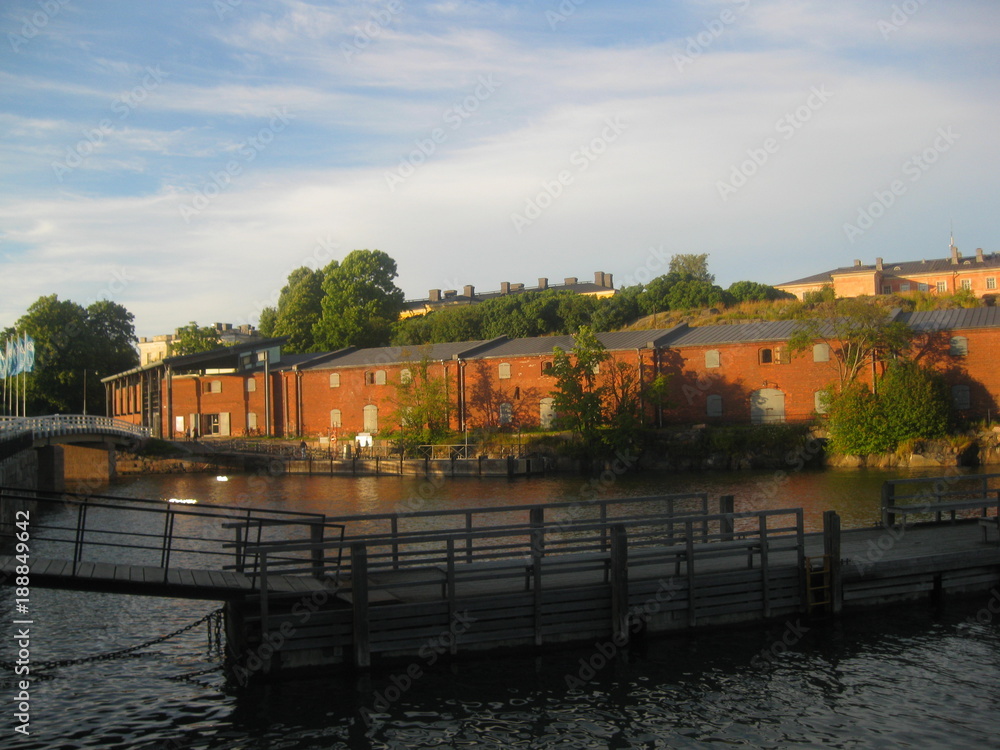 Helsinki, Suomenlinna, island, brick, light, nature