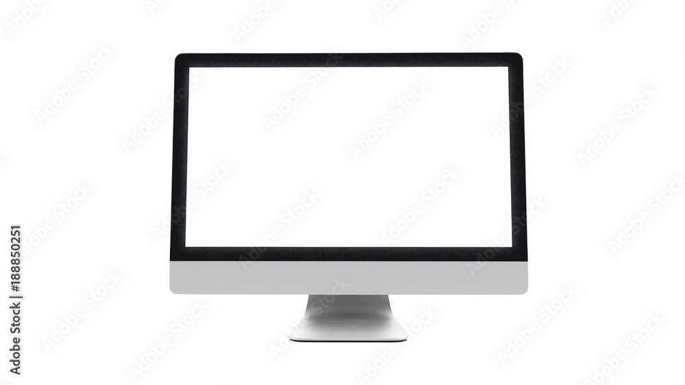 Modern computer realistic monitor isolated on white background.3d rendering Modern computer realistic monitor isolated on white background.3d rendering